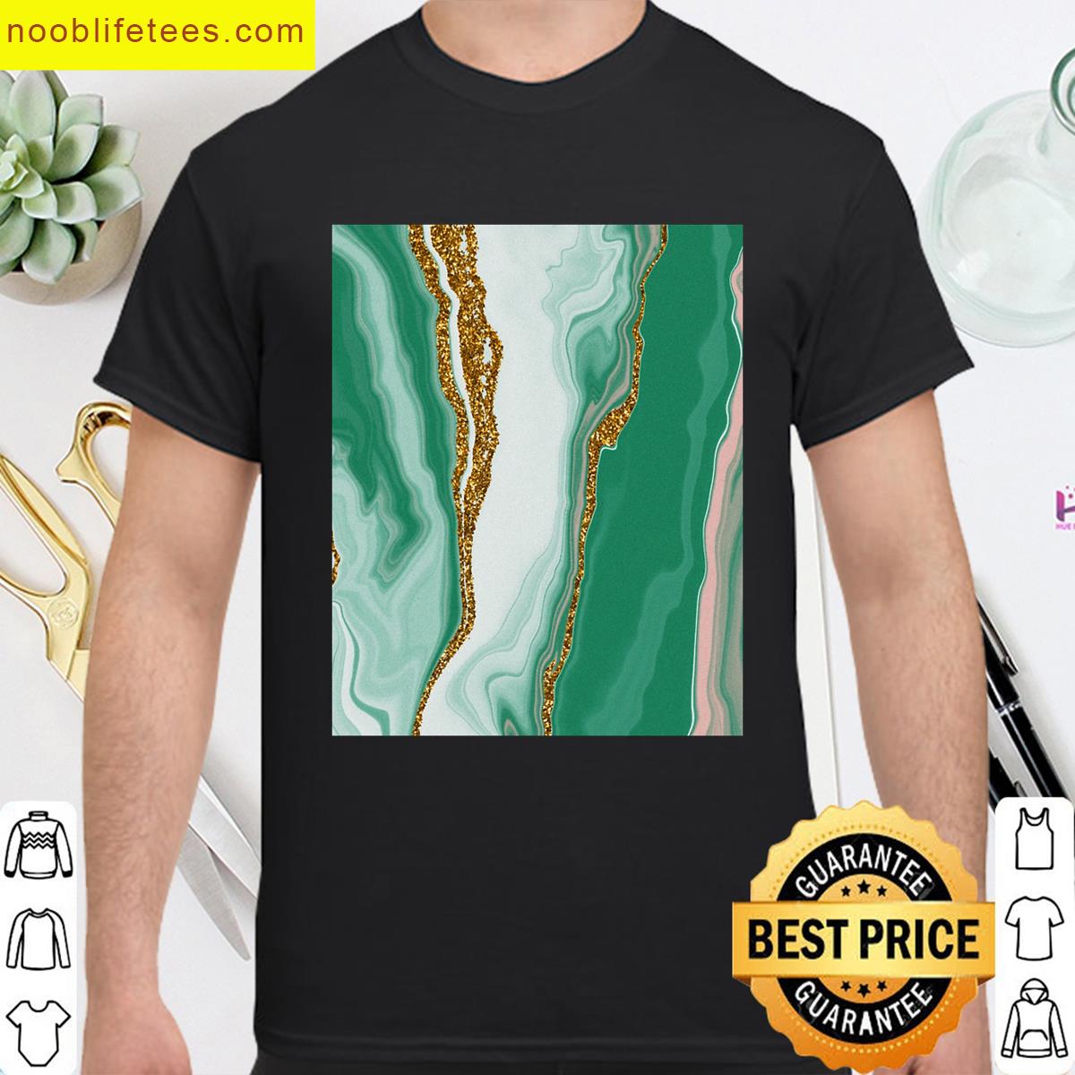 Pink Gold Marble Effect Tee premium shirt