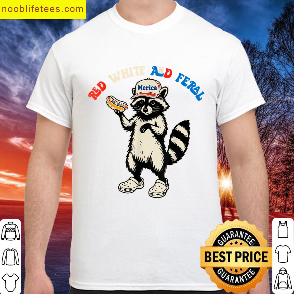 Red White And Feral Funny Patriotic Tee premium shirt