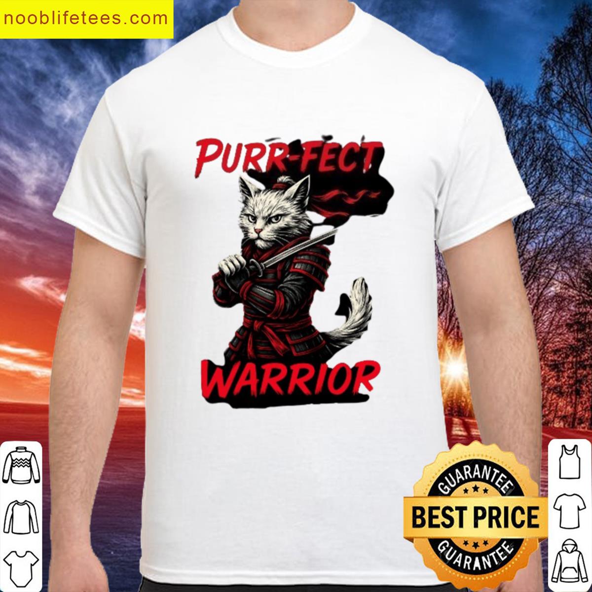 Samurai Cat Battle Tee premium shirt