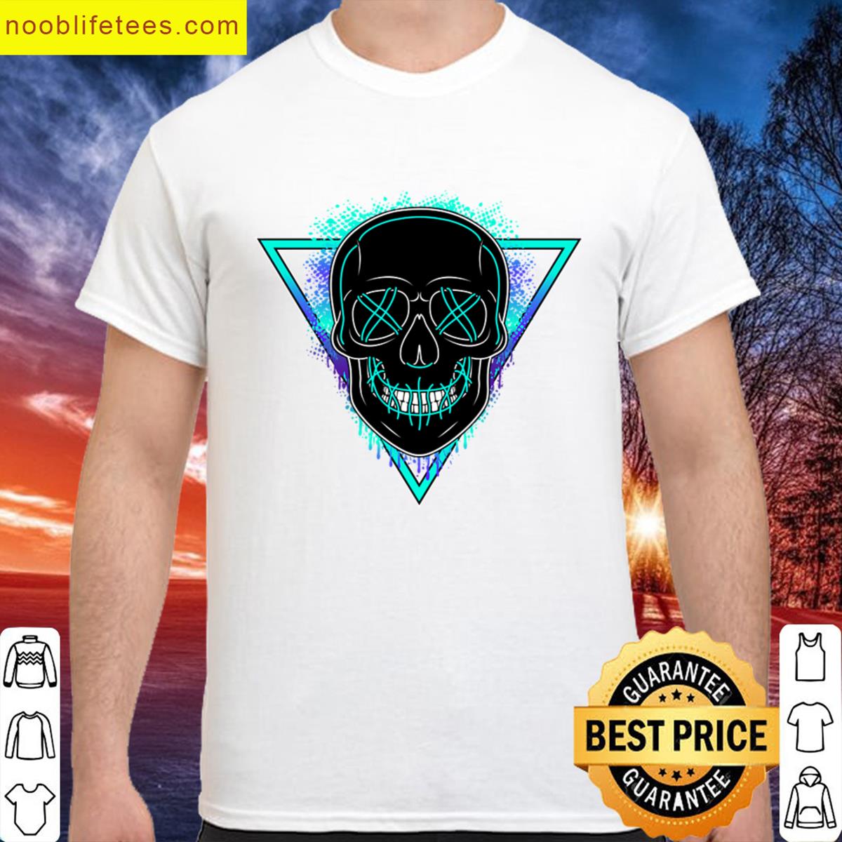 Skull Mask Turquoise Tee premium shirt
