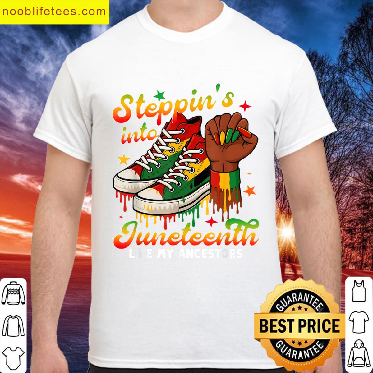 Stepping Into Juneteenth Black Girl premium shirt