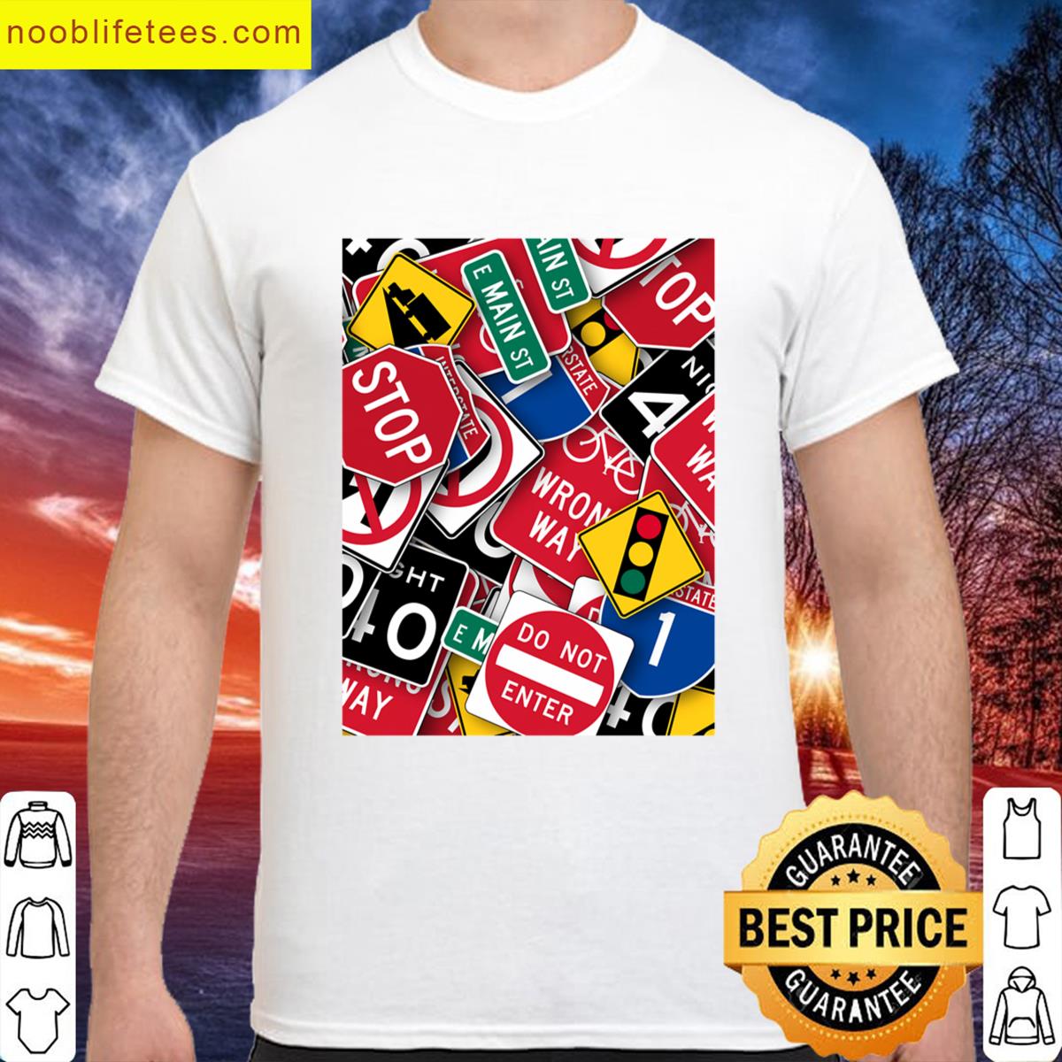 Usa Road Signs Graphic premium shirt