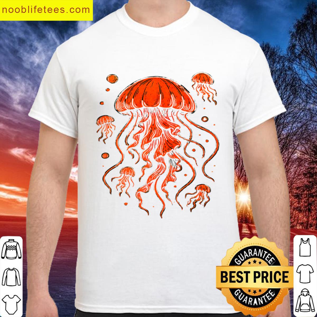Vintage Jellyfish Lover Graphic Tee premium shirt