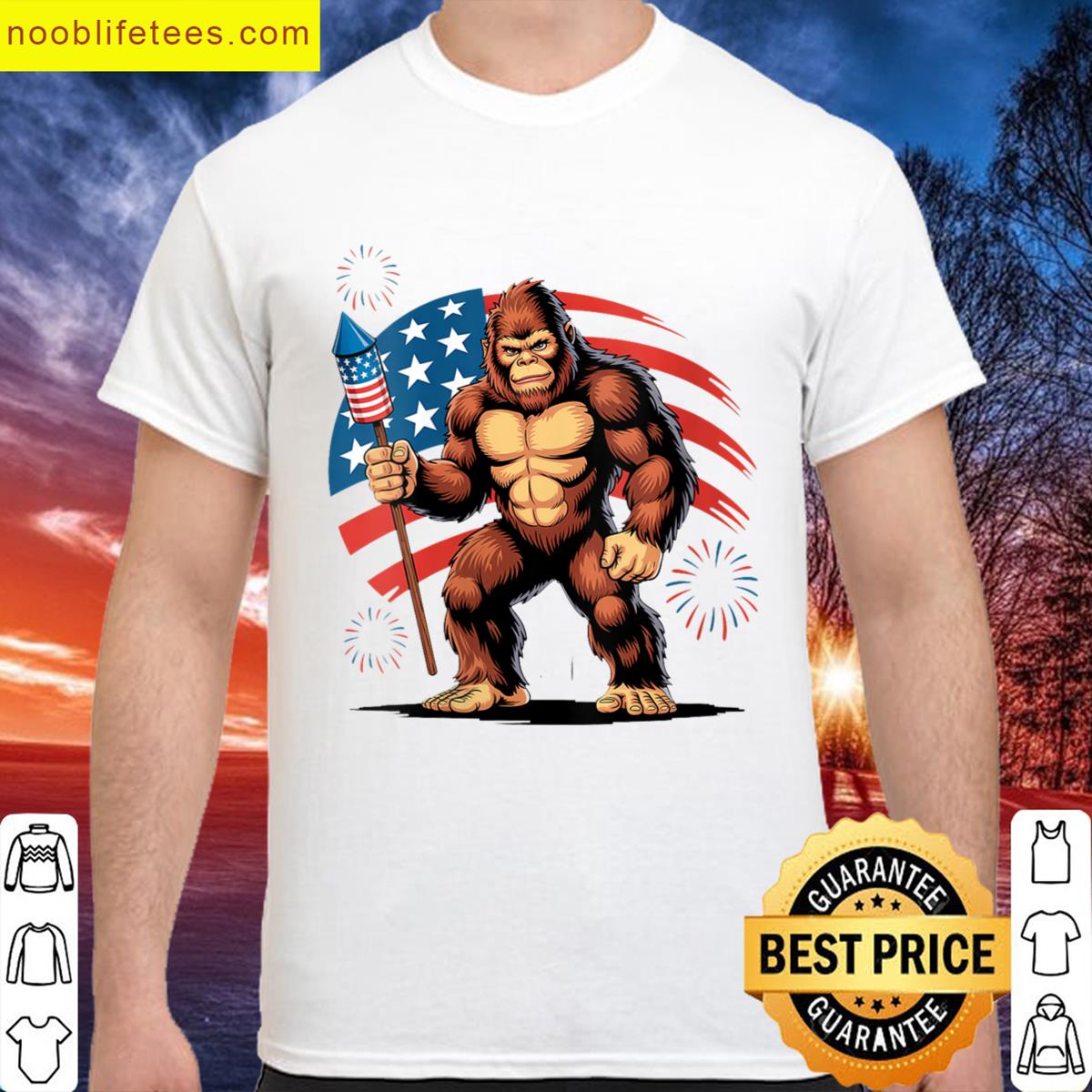 Womens Bigfoot Fireworks Tee premium shirt