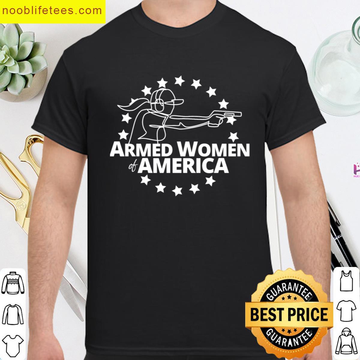 Armed Women Of America Round Logo Gear White Logo premium shirt