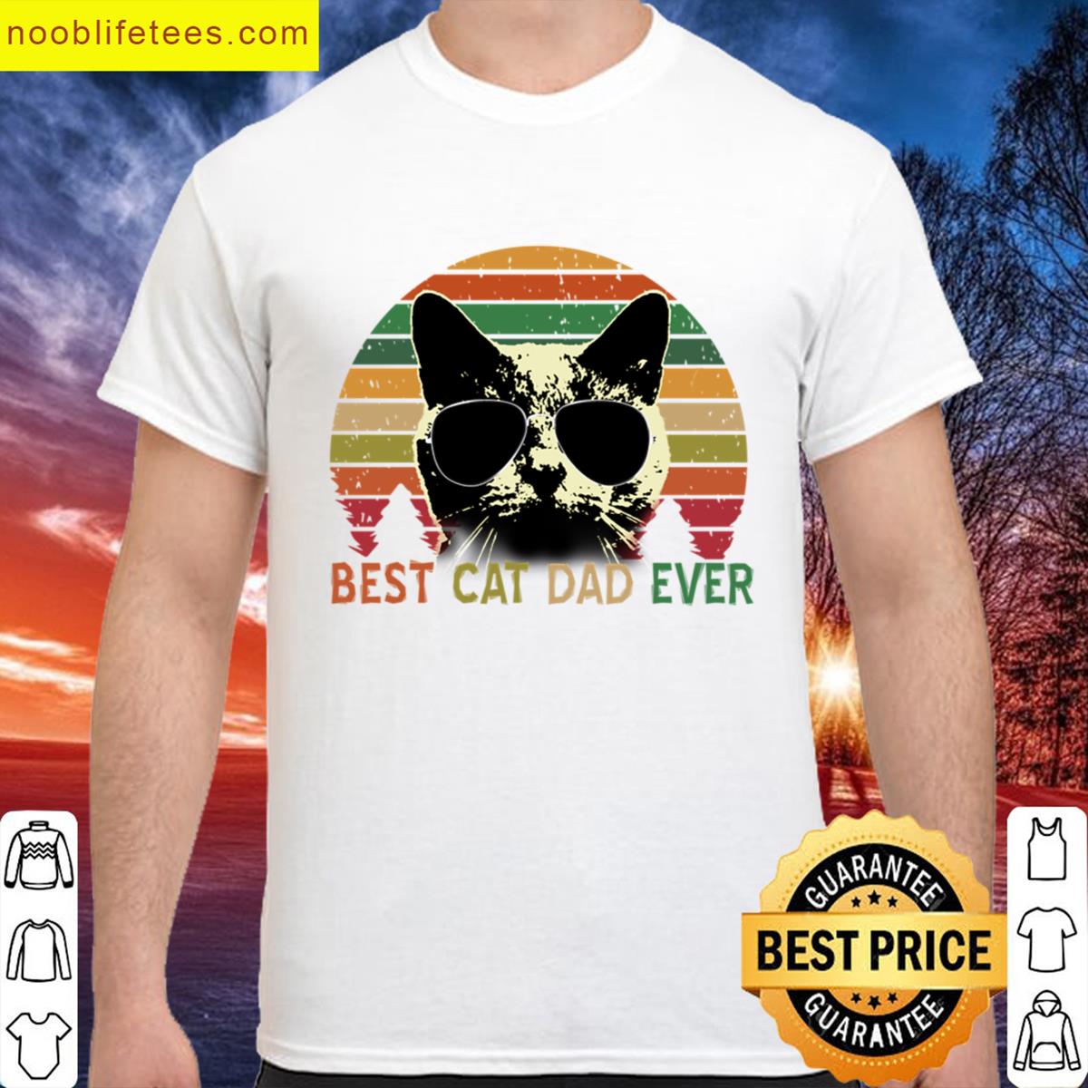 Best Cat Dad Ever Vintage Retro Cat Father Gift Men premium shirt