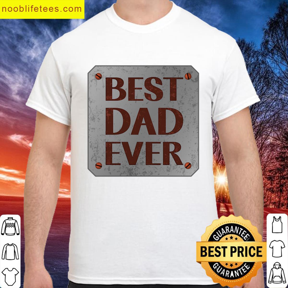 Best Dad Ever Fathers Day Gift Grunge Effect Print Oversized premium shirt