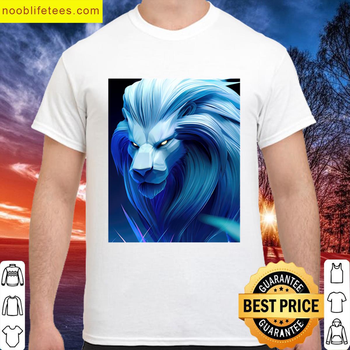 Blue Ghost Lion Jigsaw Puzzle Etc Graphic premium shirt