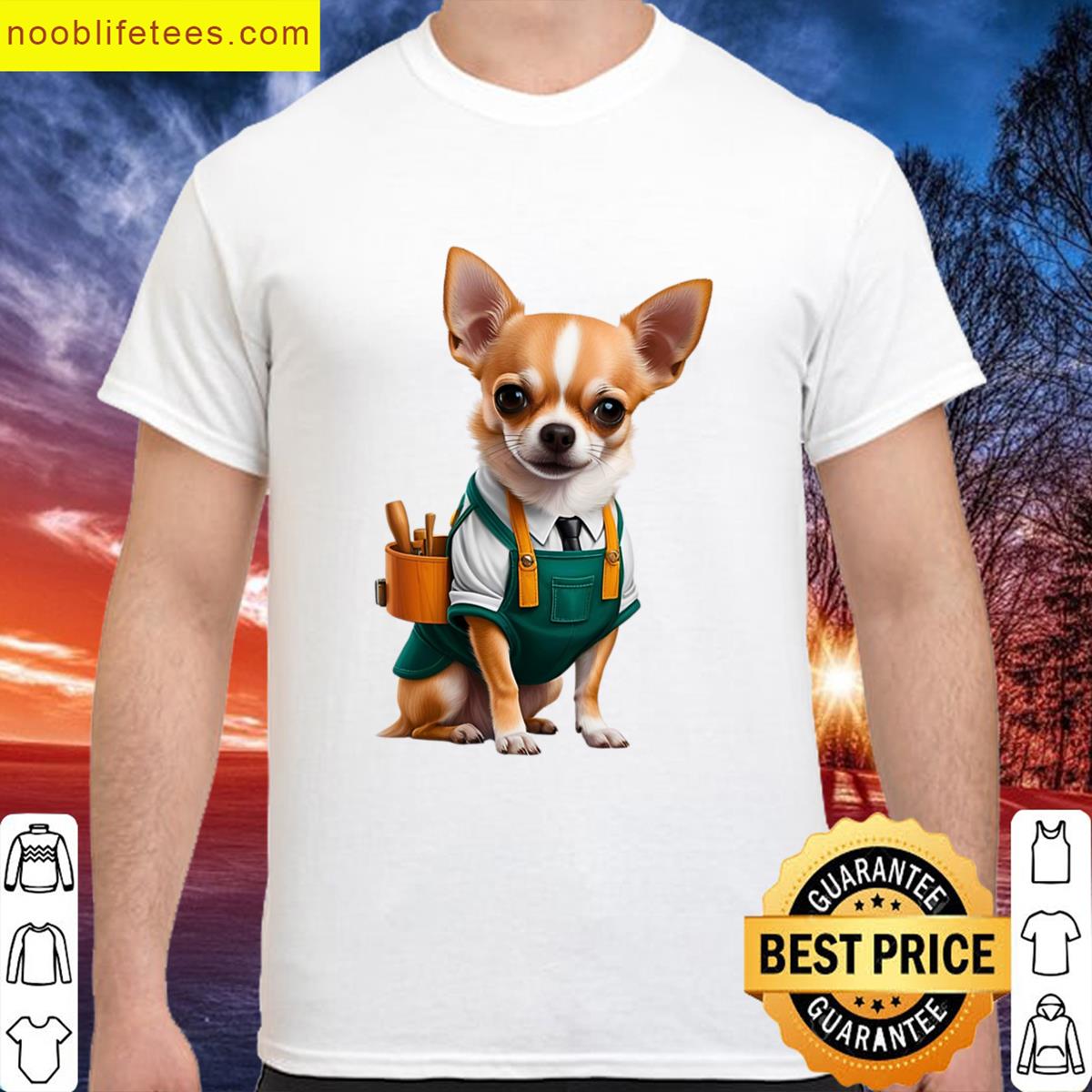 Carpenter Chihuahua Cute Dog In Overalls With Tools premium shirt