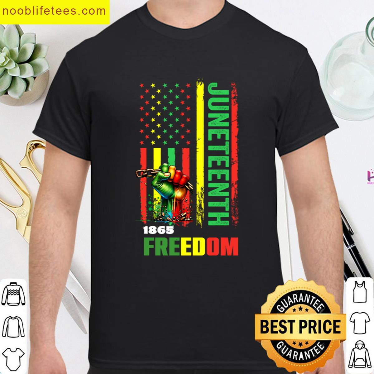 Celebrating Juneteenth 1865 Independence Day Flag premium shirt