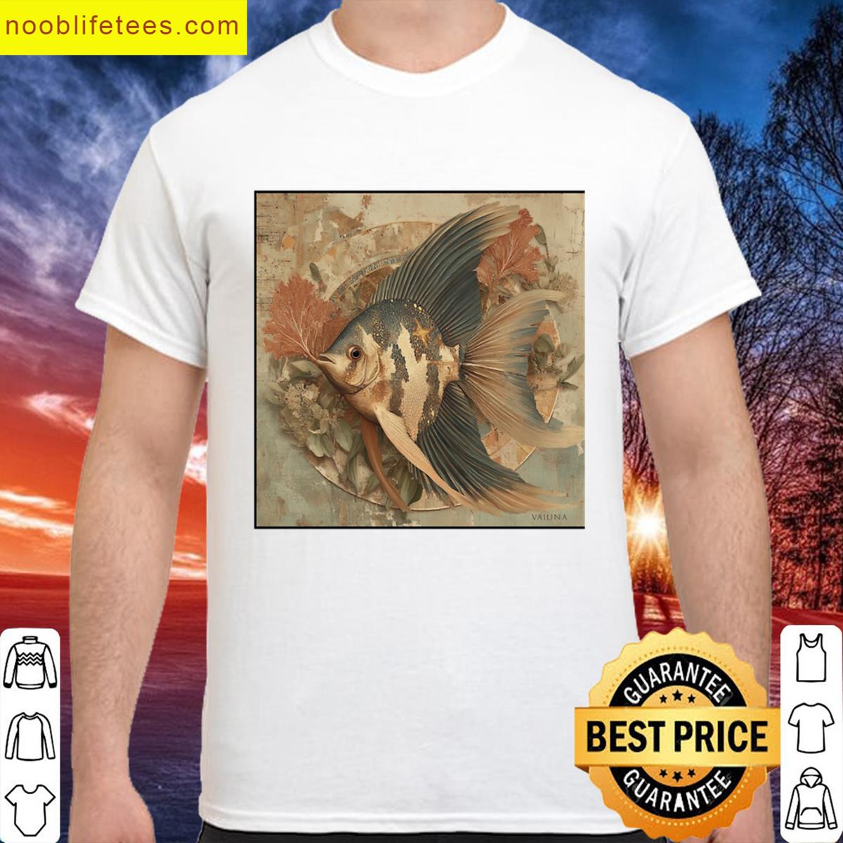 Charted Currents An Angelfish Adorned premium shirt