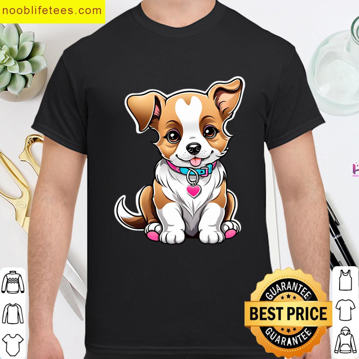 Detailed Digital Illustration Of A Kawaii Puppy premium shirt