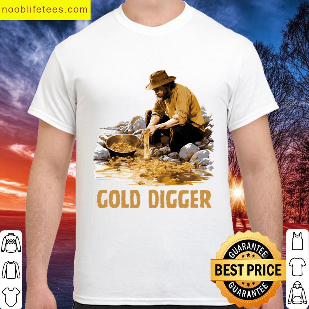 Gold Digger Prospector Panning For Gold Funny Playful Twist Oversized premium shirt