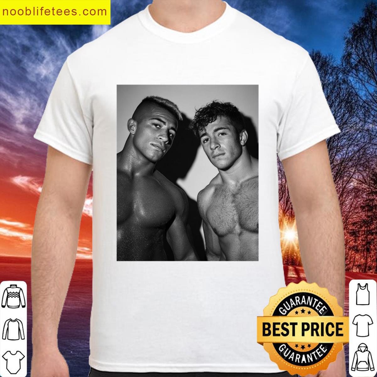 Homoerotic College Sweaty Duo Wrestlers Graphic premium shirt