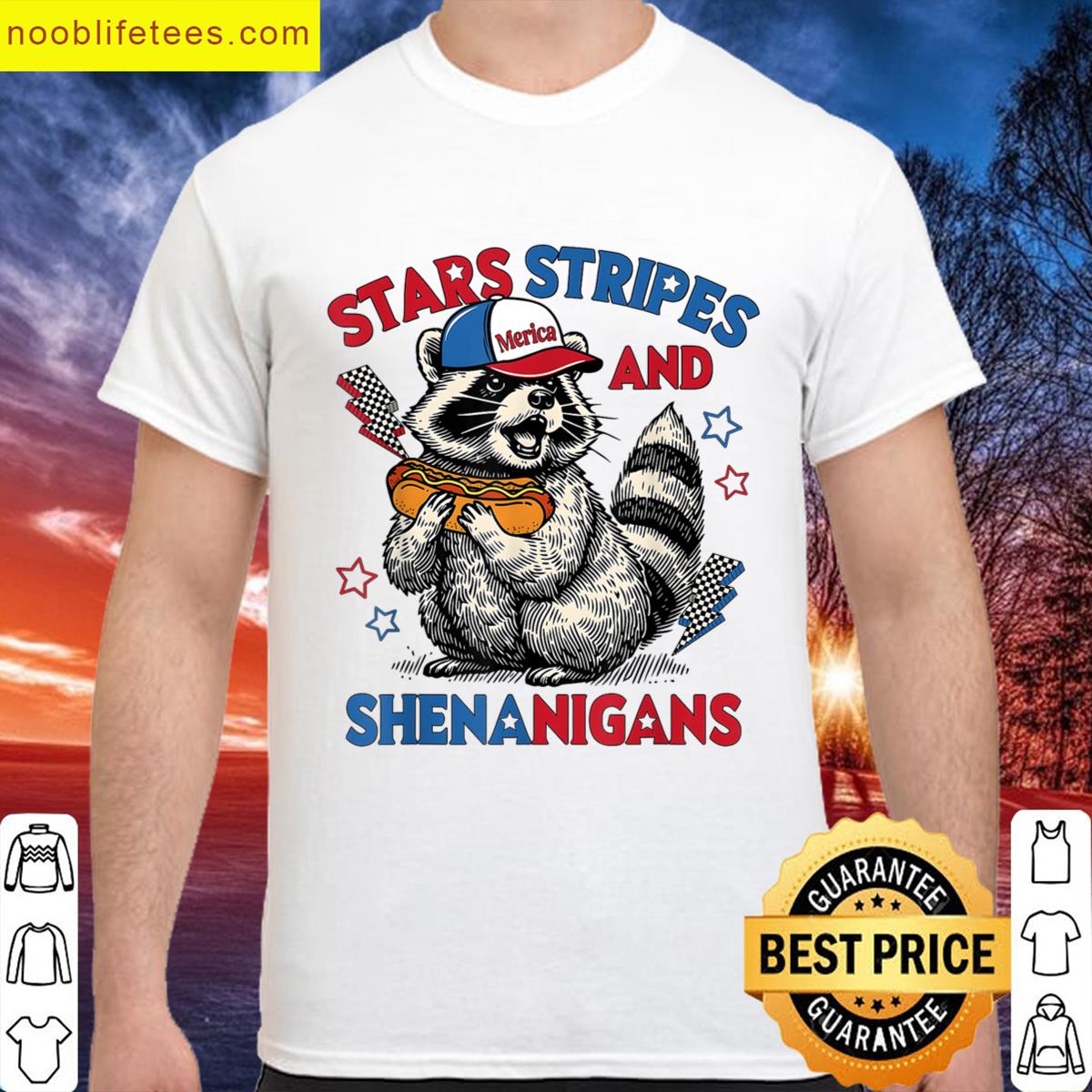 4th Of July Raccoon Stars Stripes And Shenanigans Feral premium shirt