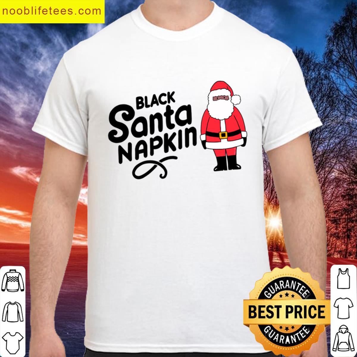 Black Santa Napkin Oversized premium shirt