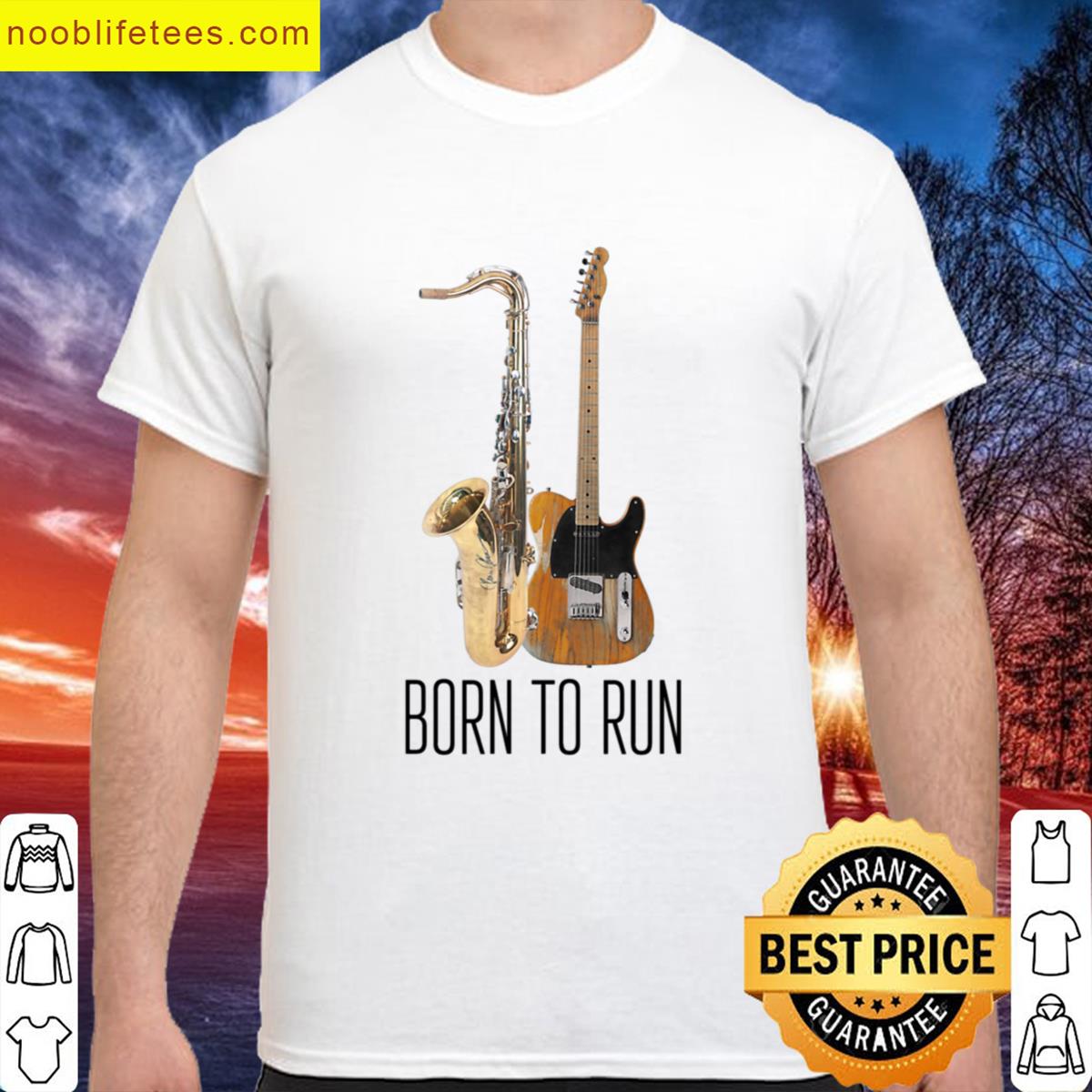 Born To Run Saxophone Amp Guitar Active premium shirt