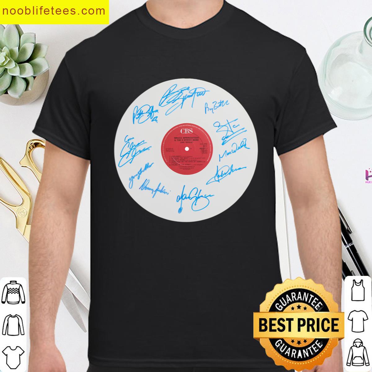 Bruce Springsteen Born To Run Red Autographed Vinyl Record Artwork premium shirt