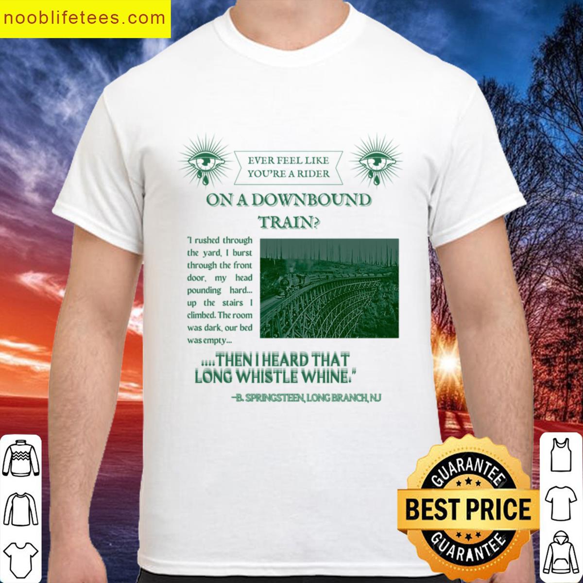 Bruce Springsteen Downbound Train Vintage Newspaper Lyric Design premium shirt