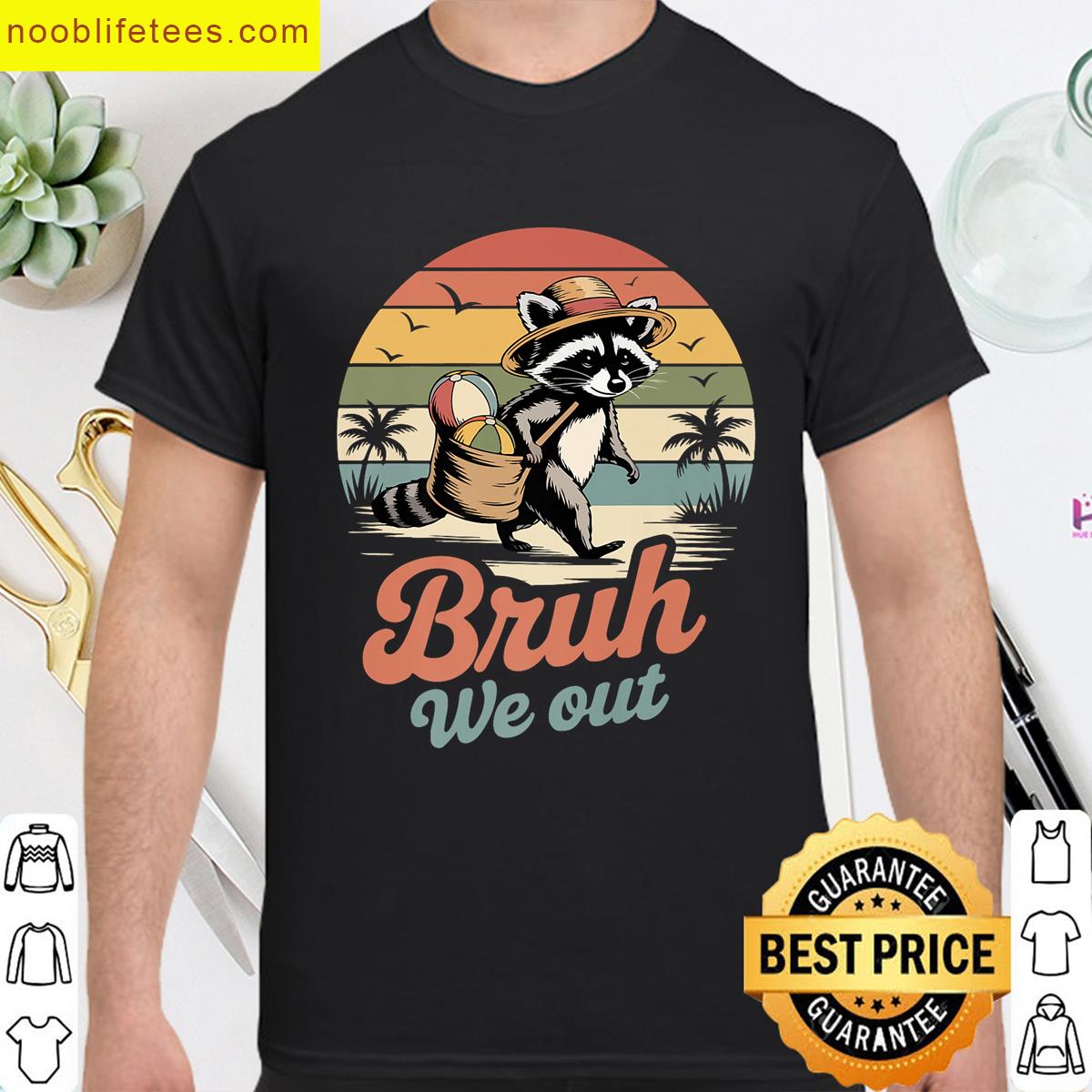 Bruh We Out Happy Last Day Of School Raccoon Summer Vacation Premium premium shirt