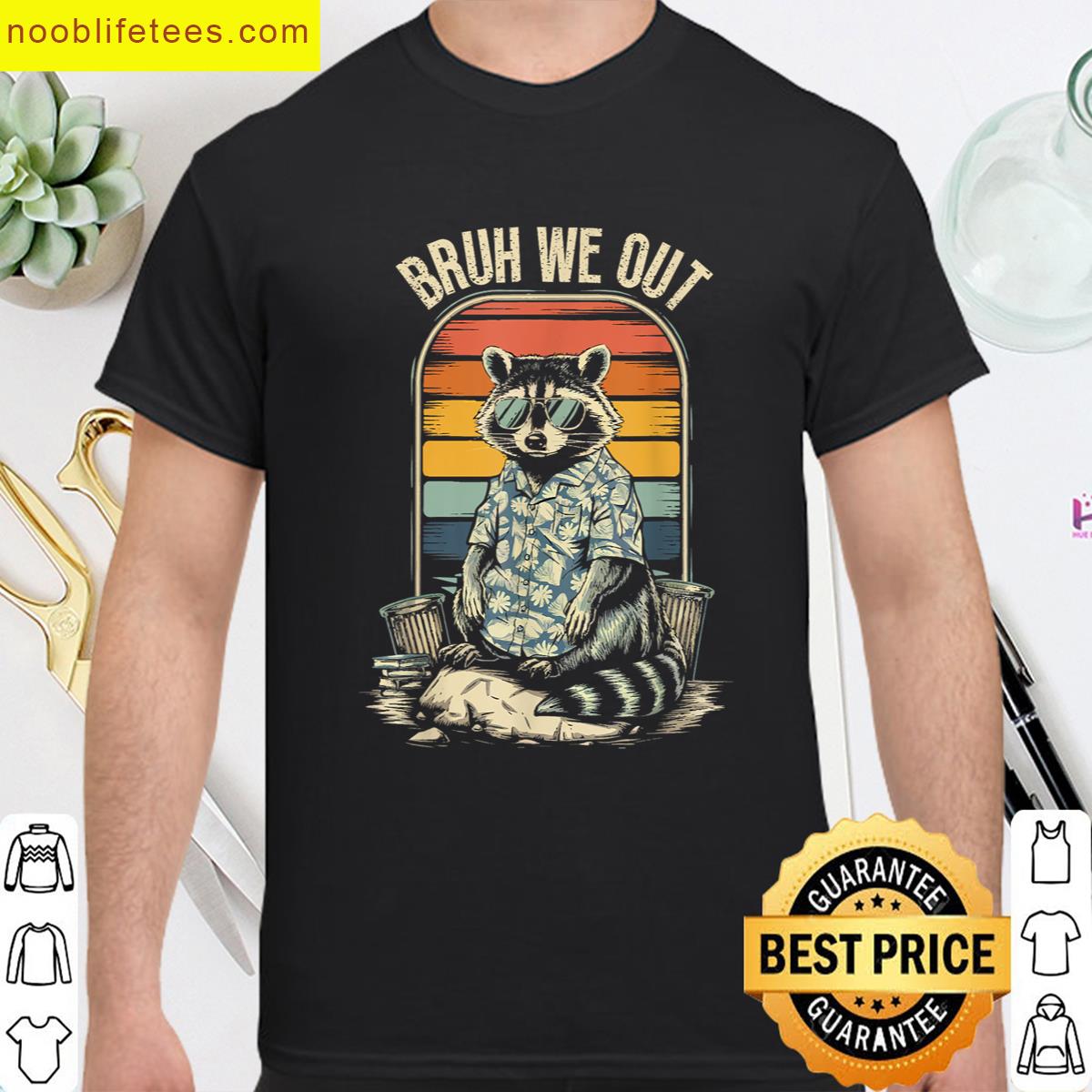 Bruh We Out Last Day Of School Funny Class 2025 Raccoon Boys premium shirt