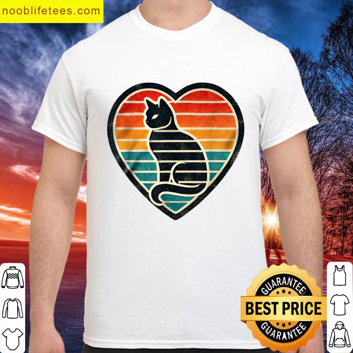 Cat Graphic Heart Retro premium shirt