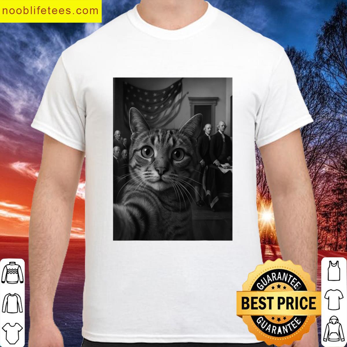 Cat Selfie Meme Declaration Of Independence 4th Of July premium shirt