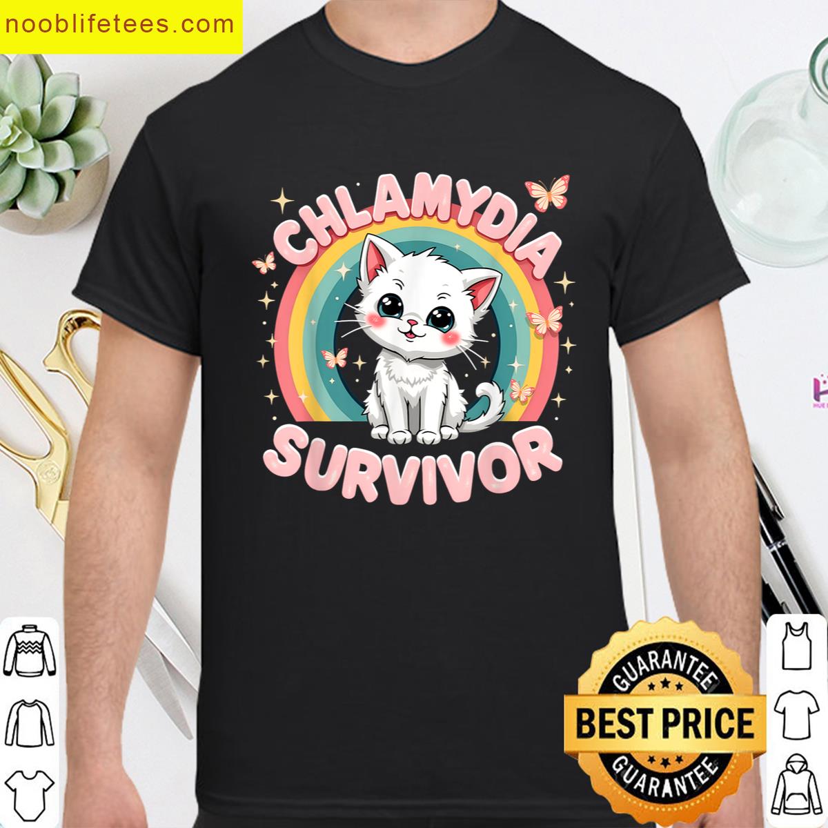 Chlamydia Survivor Cat Funny Adult Humor Inappropriate premium shirt