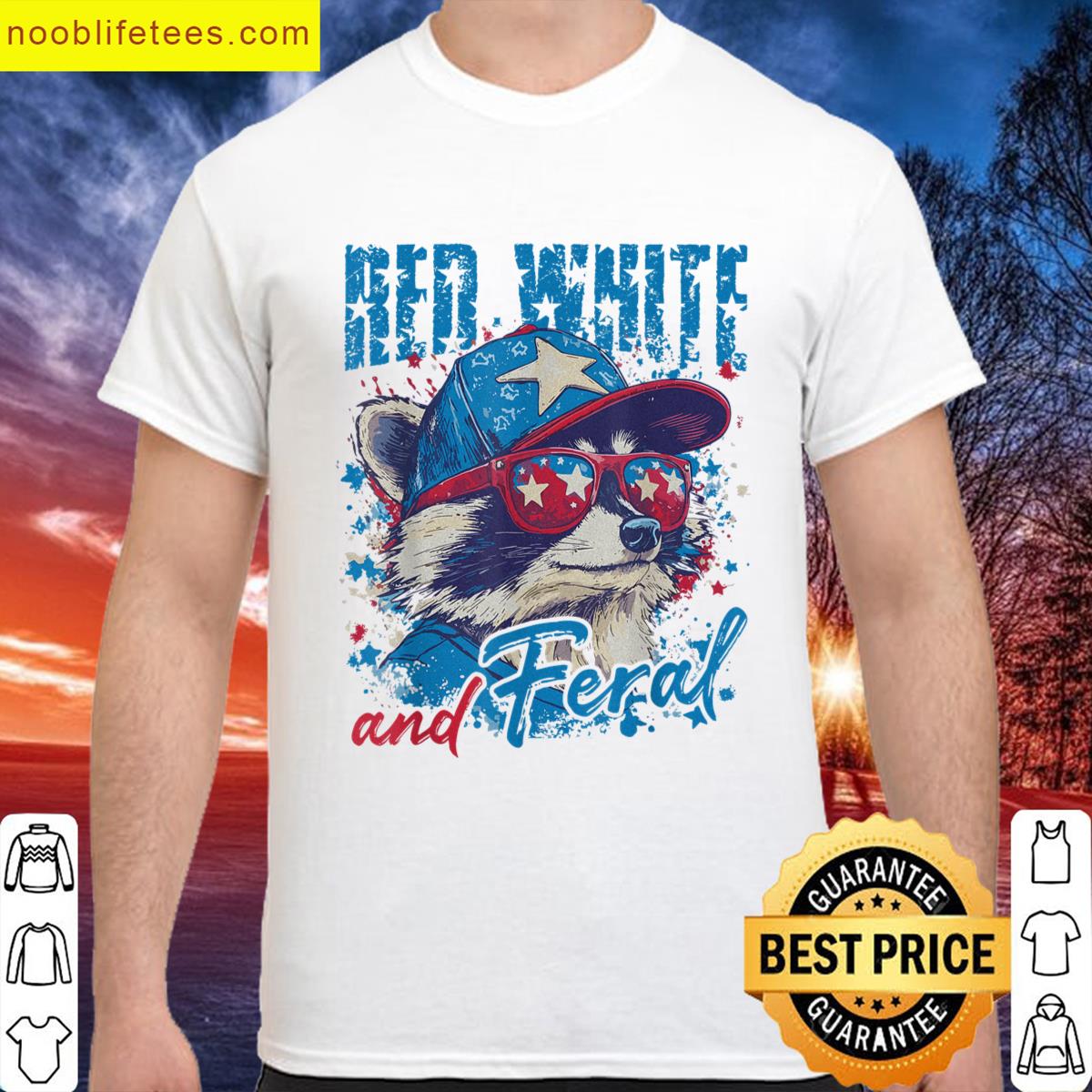 Cool Raccoon 4th Of July Patriotic Retro Red White And Feral premium shirt