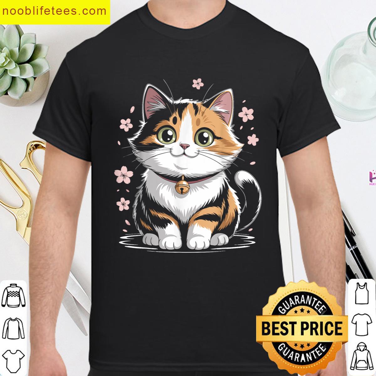 Cute Cat With Flowers Kitten premium shirt
