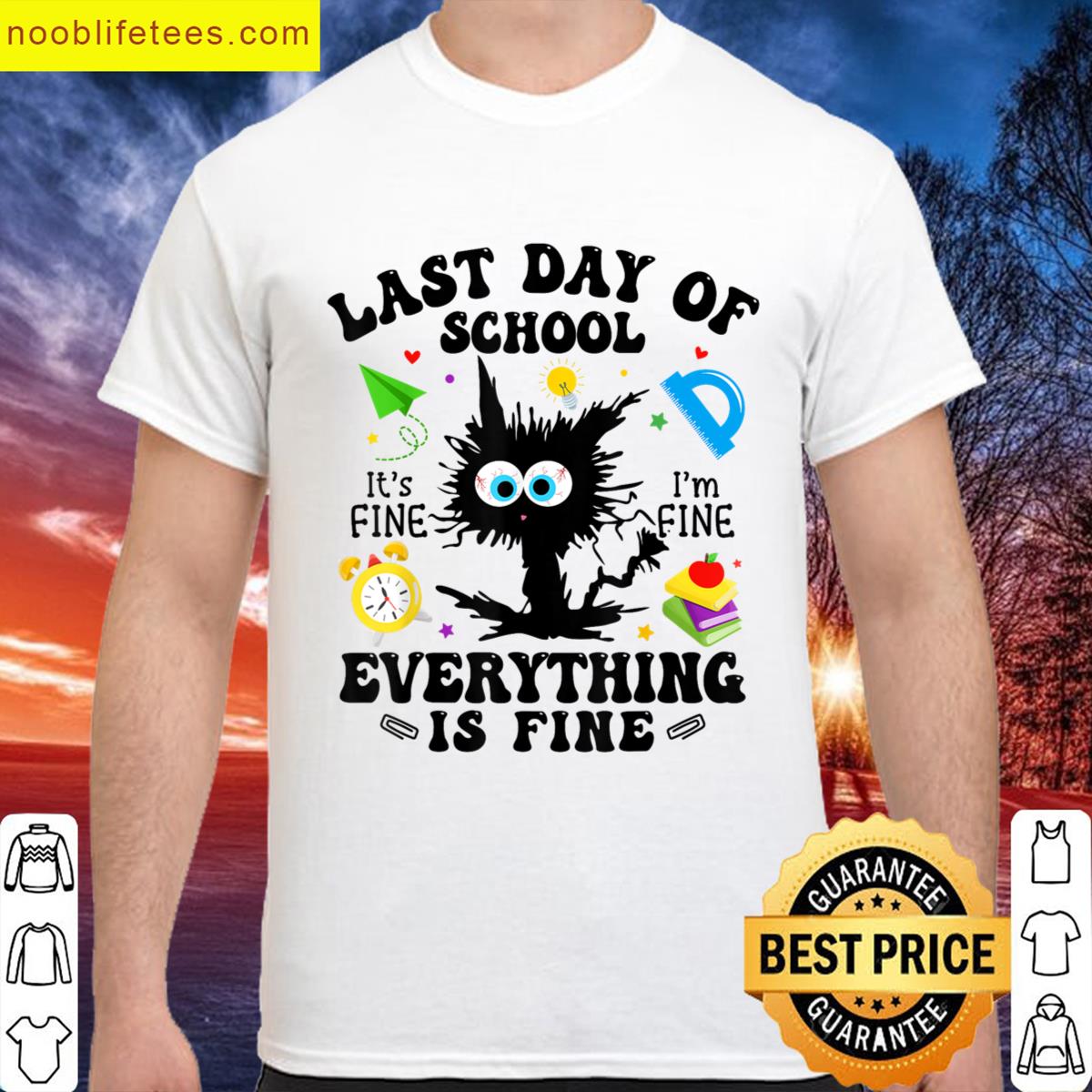 Funny Cat Last Day Of School Teacher End Of School Year 2025 premium shirt