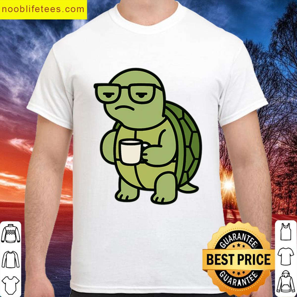 Grumpy Turtle With Coffee premium shirt