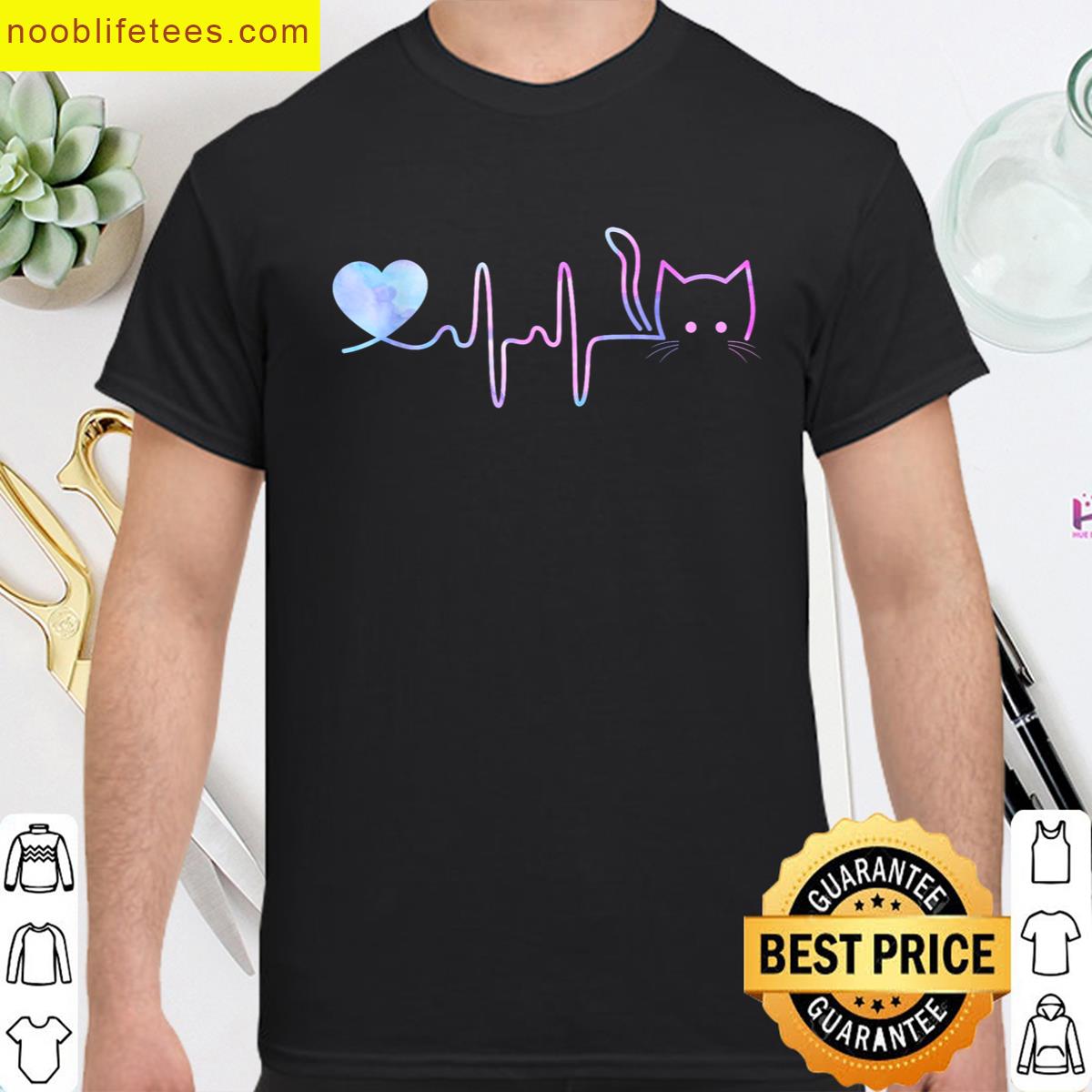 Heartbeat Cat Lover For Women Animal Cute Cat premium shirt