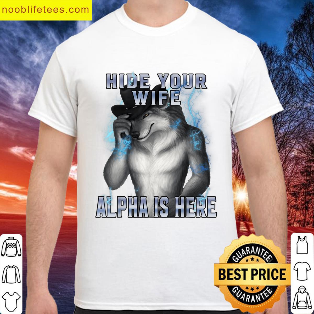 Hide Your Wife The Alpha Is Here Cringe Meme Alpha Wolf premium shirt