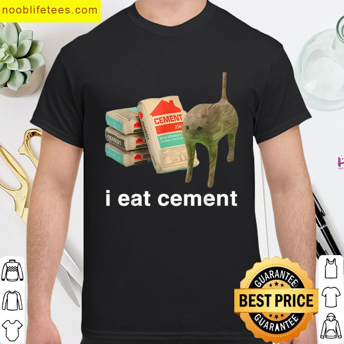 I Eat Cement Cursed Cat Funny Oddly Specific Meme premium shirt
