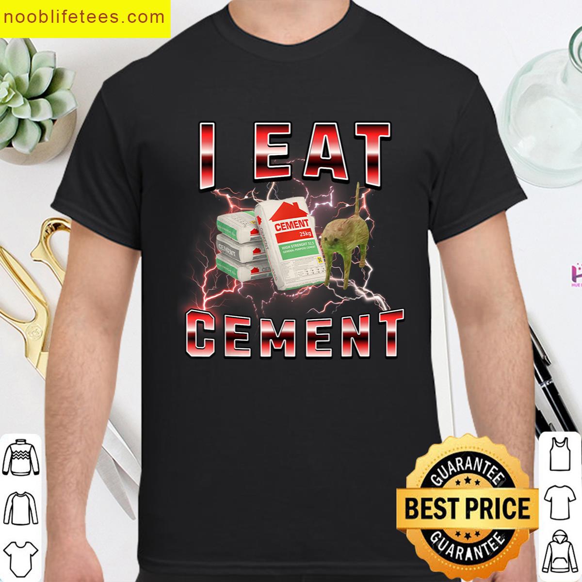 I Eat Cement Funny Cat Meme Internet Memes Funny Meme premium shirt