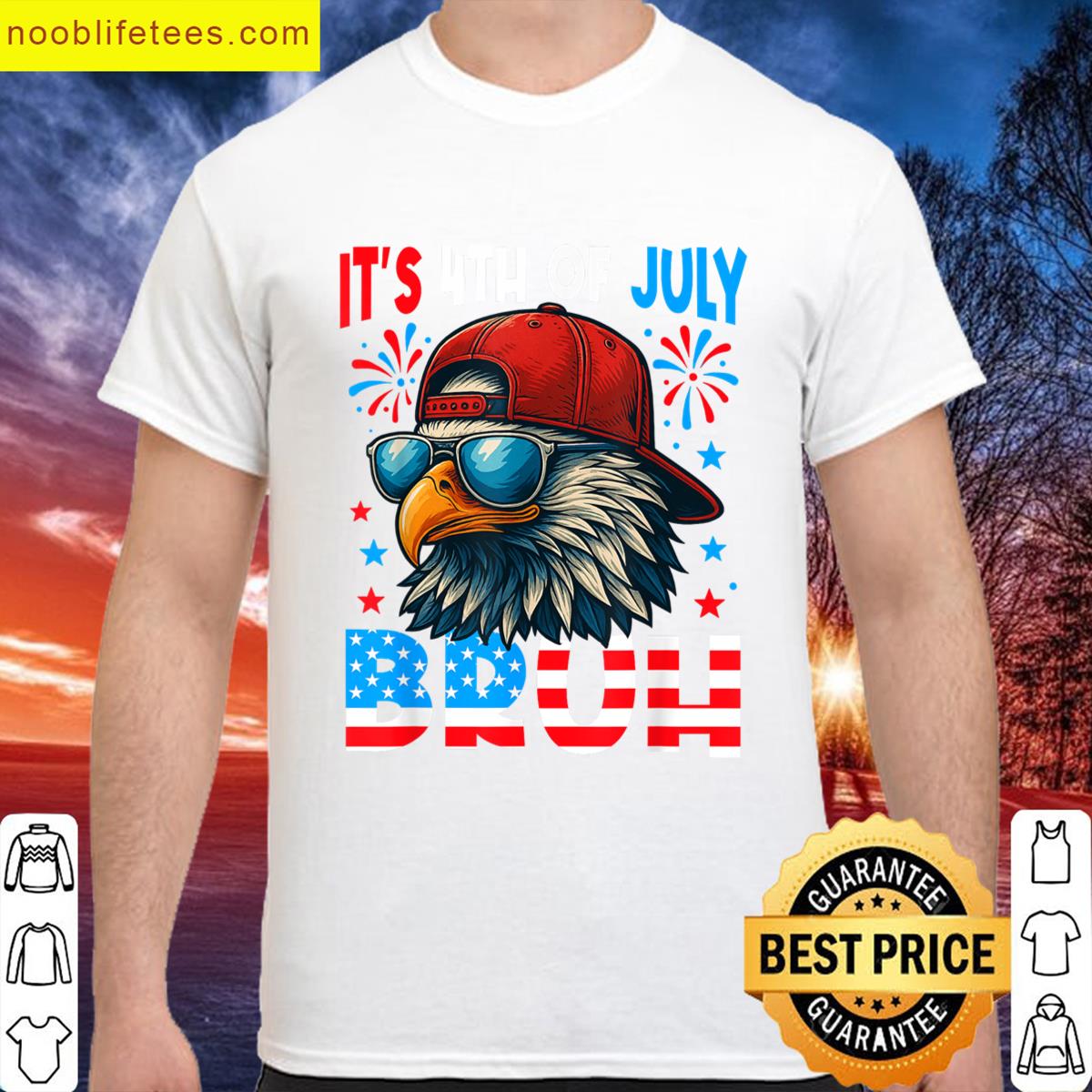 Its 4th Of July Bruh American Flag Usa Bald Eagle Patriotic premium shirt