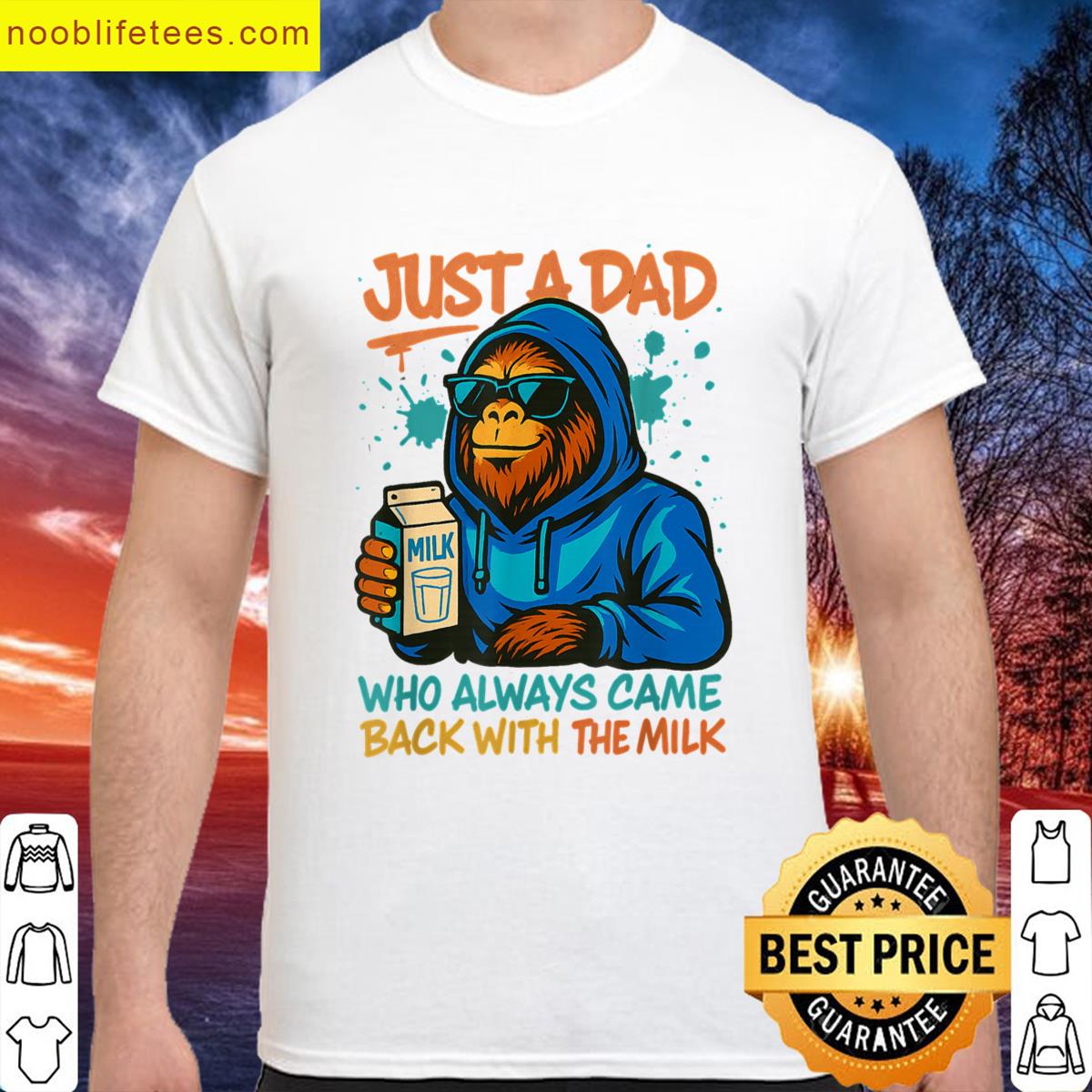 Just A Dad Who Always Came Back With The Milk Bigfoot Papa premium shirt
