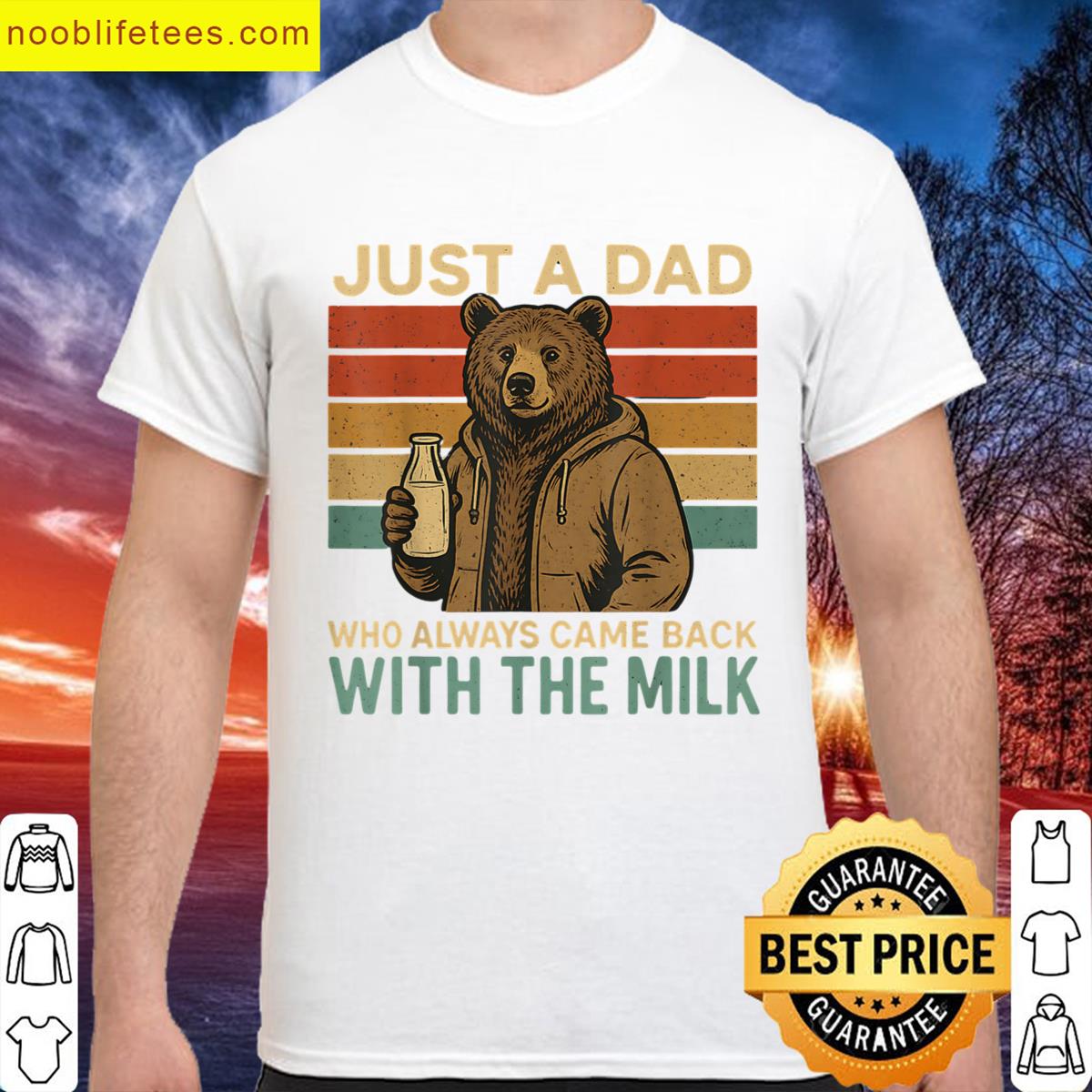 Just A Dad Who Came Back With The Milk Funny Saying Bear premium shirt